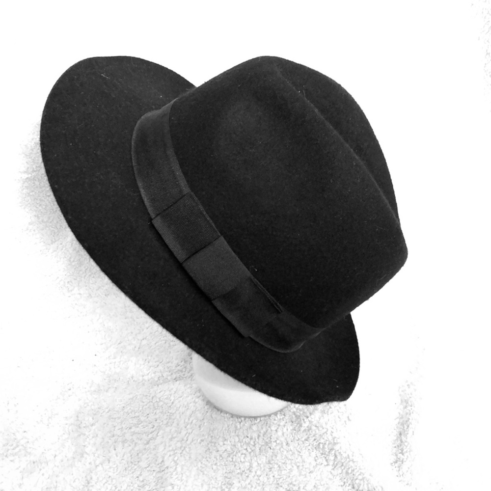 Black Fedora Wool Hat